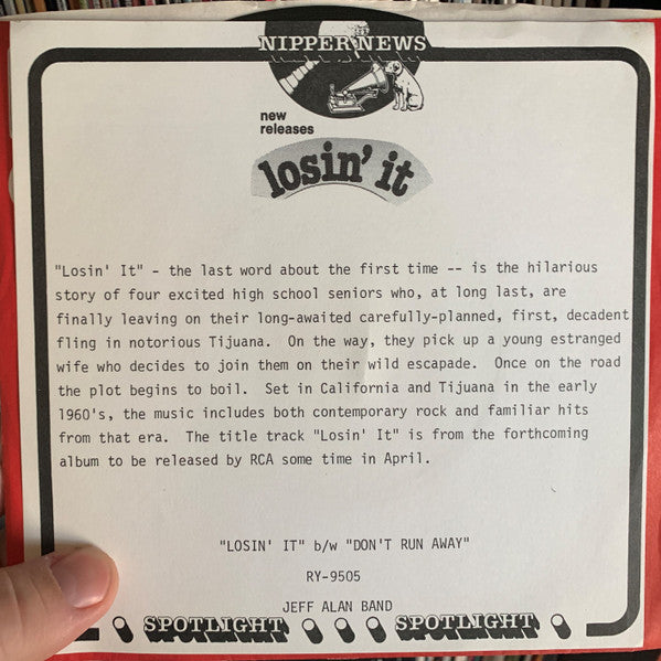 Jeff Alan Band : Losin' It (7", Single)