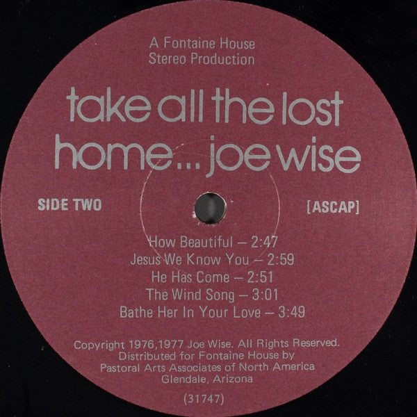 Joe Wise (3) : Take All The Lost Home (LP)