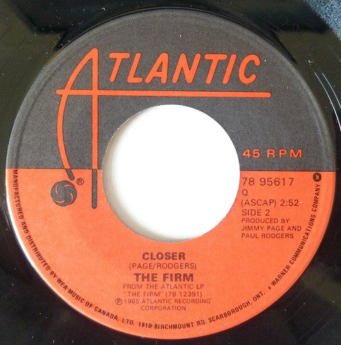 The Firm (7) : Satisfaction Guaranteed (7", Single)