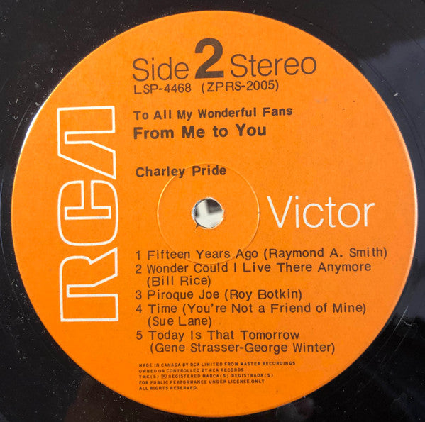 Charley Pride : From Me To You (LP, Album)