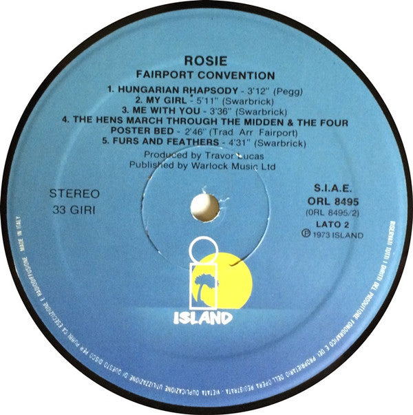 Fairport Convention : Rosie (LP, Album, RE)