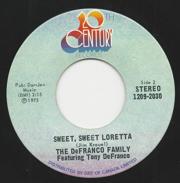 The DeFranco Family : Heartbeat - It's A Lovebeat (7", Single)