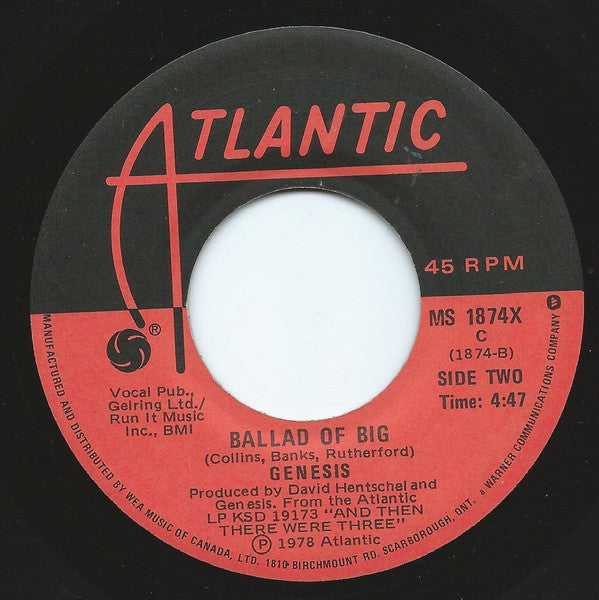 Genesis : Follow You, Follow Me (7", Single)