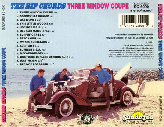 The Rip Chords : Three Window Coupe (CD, Album, Mono, RE)