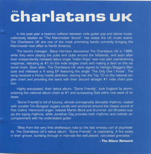 The Charlatans : Some Friendly (CD, Album, RE)