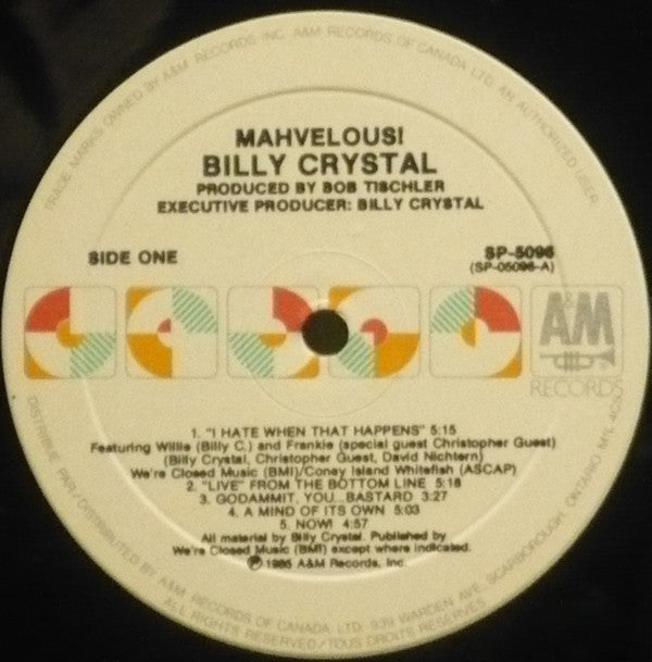 Billy Crystal : Mahvelous! (LP, Album)
