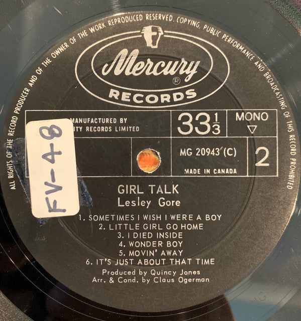 Lesley Gore : Girl Talk (LP, Mono)