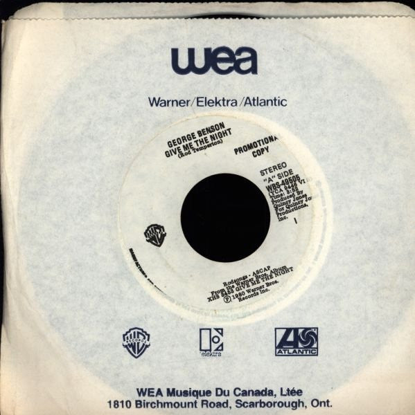 George Benson : Give Me The Night (7", Promo, Whi)