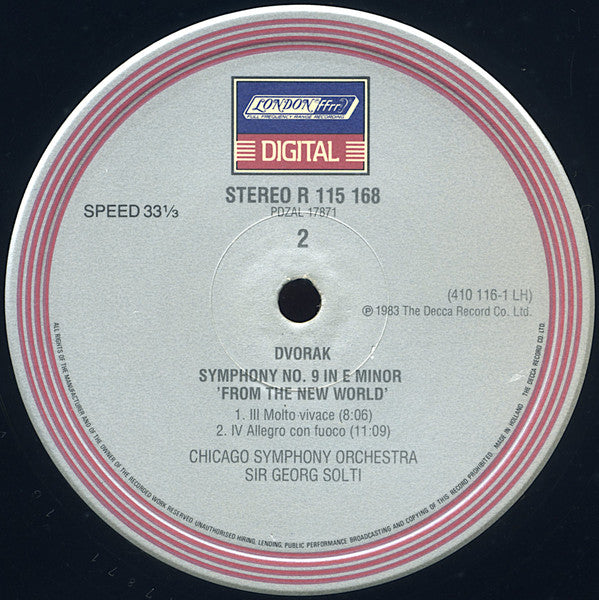 Dvořák*, Chicago Symphony Orchestra, Sir Georg Solti* : New World Symphony (LP, Album, Club)