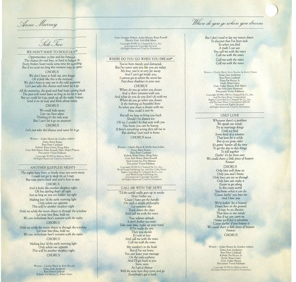 Anne Murray : Where Do You Go When You Dream (LP, Album)