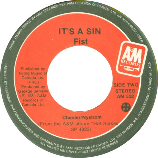 Fist : Are You Crying (7", Single)