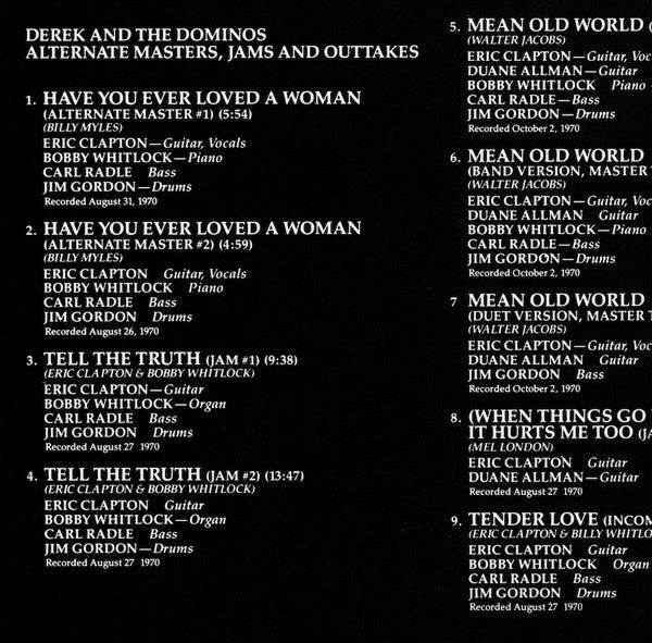 Derek And The Dominos* : The Layla Sessions - 20th Anniversary Edition - Alternate Masters, Jams And Outtakes (CD, Comp)