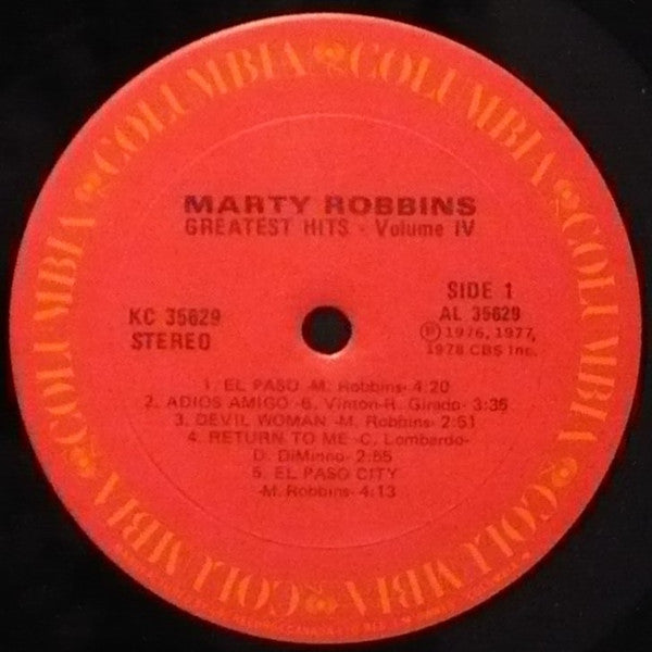 Marty Robbins : Greatest Hits Vol. IV (LP, Comp)