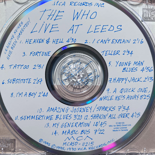 The Who : Live At Leeds (CD, Album, Club, RE, RM, BMG)