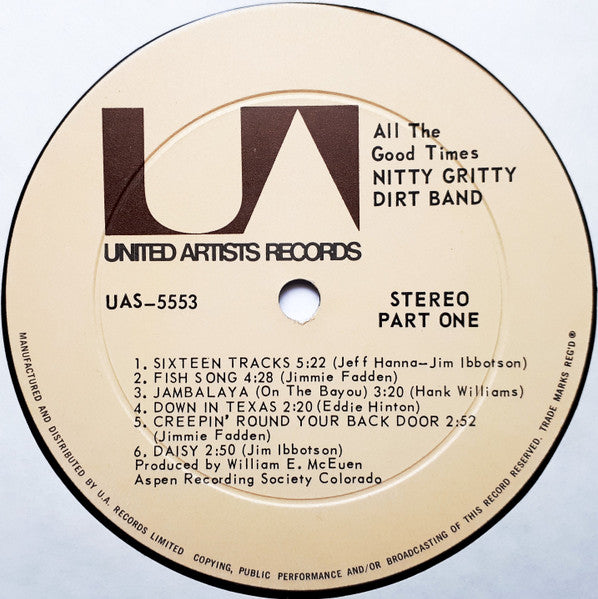 Nitty Gritty Dirt Band : All The Good Times (LP, Album, Gat)