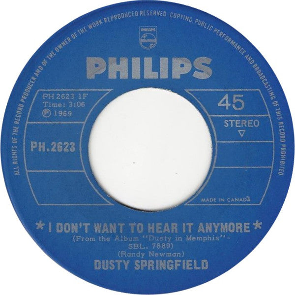 Dusty Springfield : The Windmills Of Your Mind (7", Single)