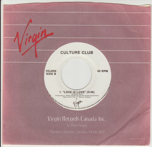 Culture Club : Love Is Love (7", Single, Promo)