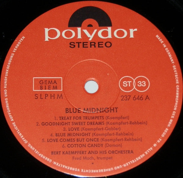 Bert Kaempfert And His Orchestra* : Blue Midnight (LP)