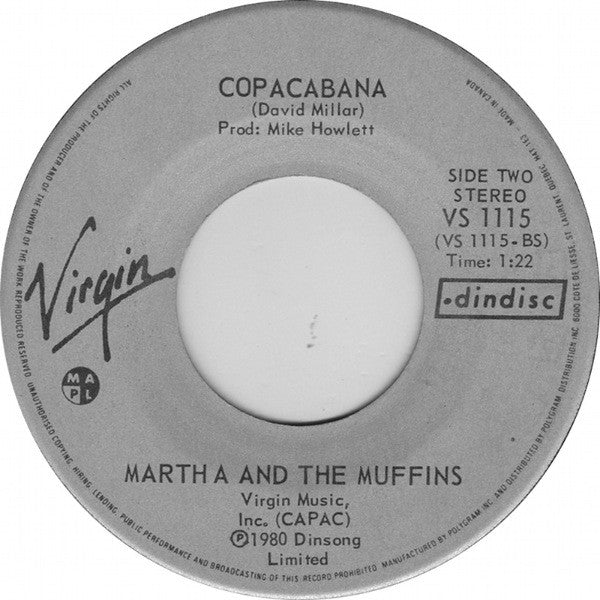Martha And The Muffins : Paint By Number Heart (7", Single)
