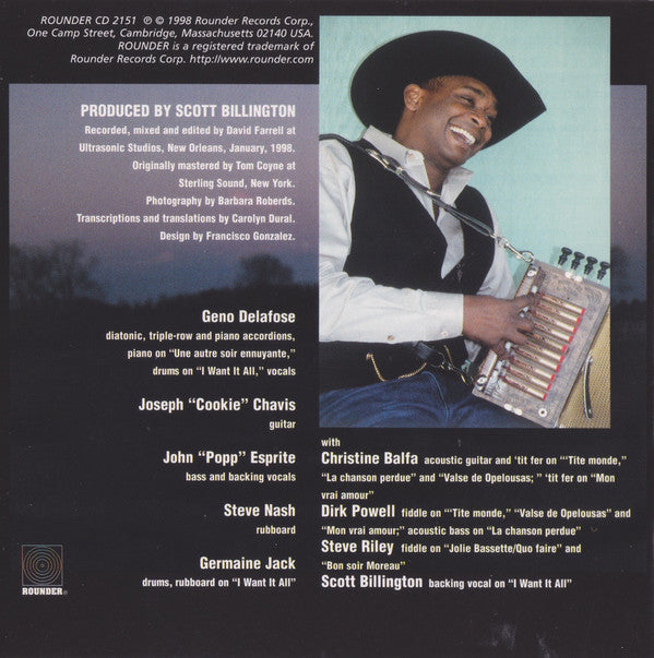Geno Delafose And French Rockin' Boogie : La Chanson Perdue (CD, Album)