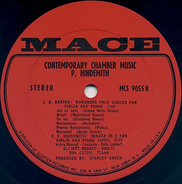 B. Bartók* / P. Hindemith* : Contemporary Chamber Music (LP, Album)