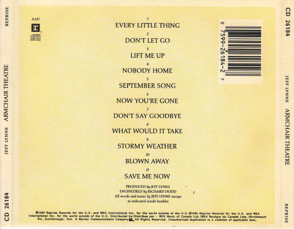 Jeff Lynne : Armchair Theatre (CD, Album)