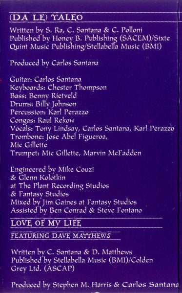 Santana : Supernatural (Cass, Album)