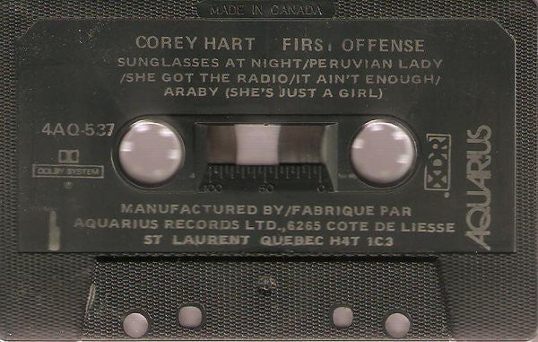 Corey Hart : First Offense (Cass, Album)