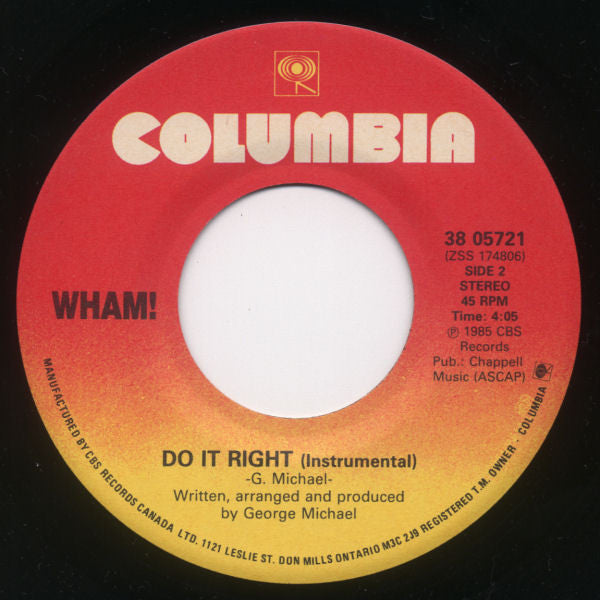 Wham! : I'm Your Man (7")