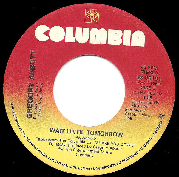 Gregory Abbott : Shake You Down (7", Single)