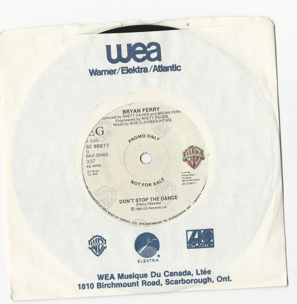 Bryan Ferry : Don't Stop The Dance (7", Promo)