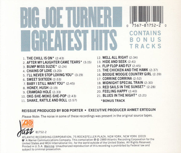 Big Joe Turner : Greatest Hits (CD, Album, Comp)