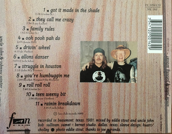 Uncle John Turner* & Johnny Winter : Uncle John Turner + Johnny Winter (CD, Album)