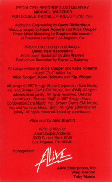 Alice Cooper (2) : Raise Your Fist And Yell (Cass, Album)