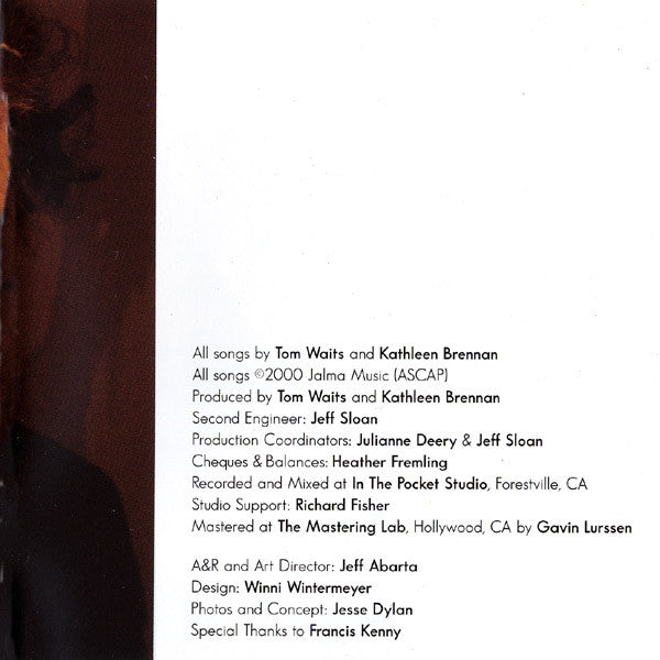 Tom Waits : Blood Money (CD, Album, Dig)
