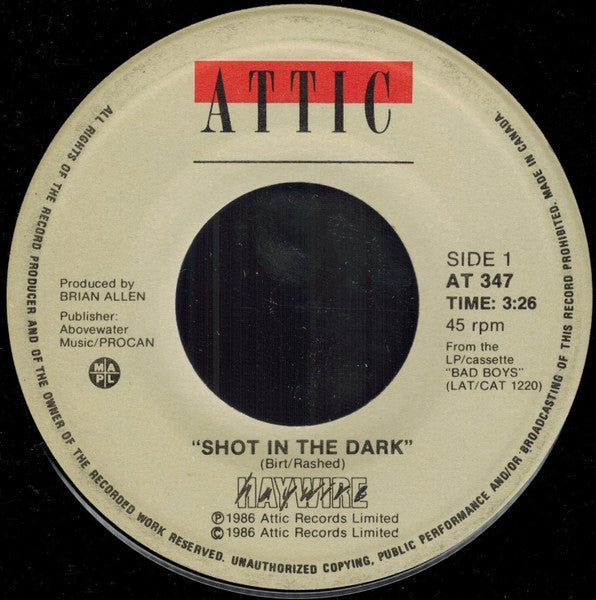 Haywire (2) : Shot In The Dark (7", Single)
