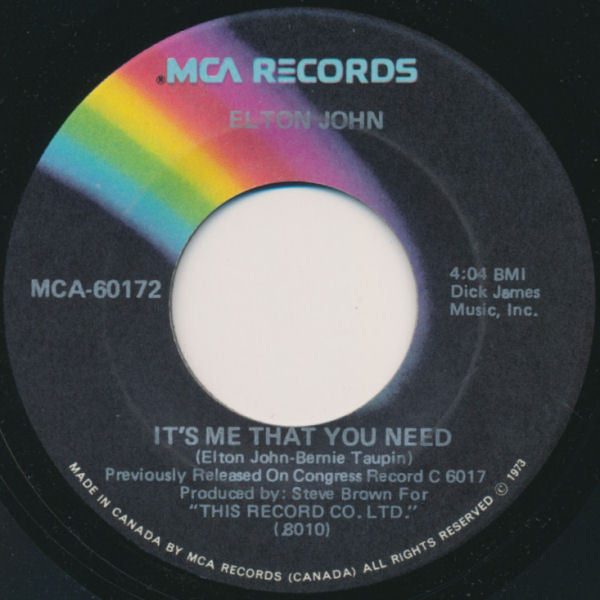 Elton John : Lady Samantha / It's Me That You Need (7", Single, RE)
