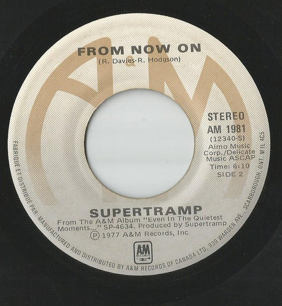 Supertramp : Dreamer (7", Single)