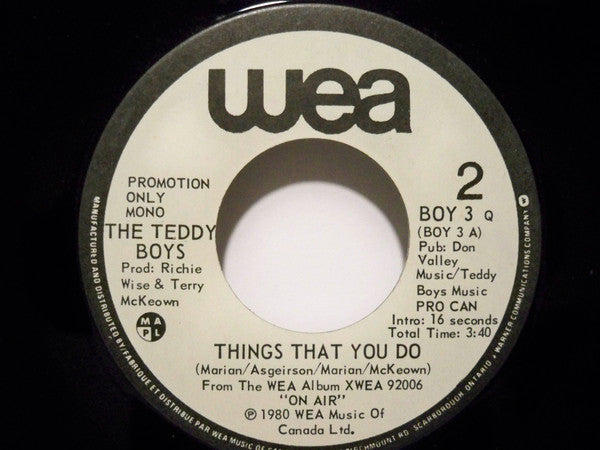 The Teddy Boys (2) : Things That You Do (7", Single, Mono, Promo)