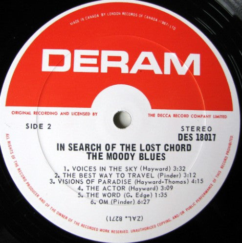 The Moody Blues : In Search Of The Lost Chord (LP, Album, Gat)