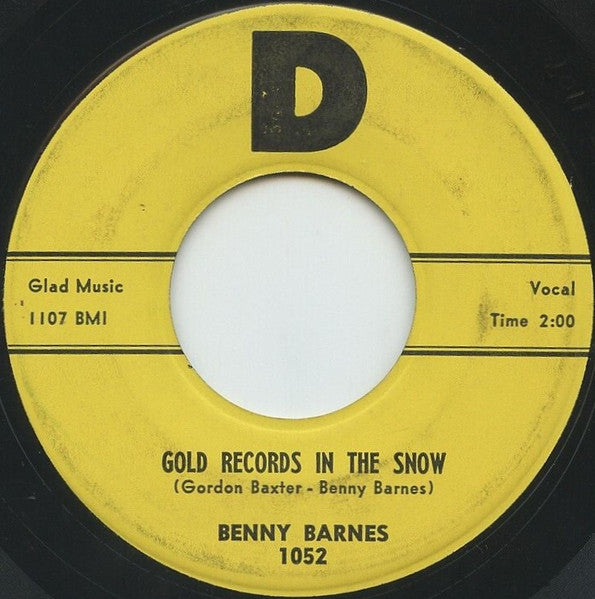 Benny Barnes : Happy Little Blue Bird / Gold Records In The Snow (7")