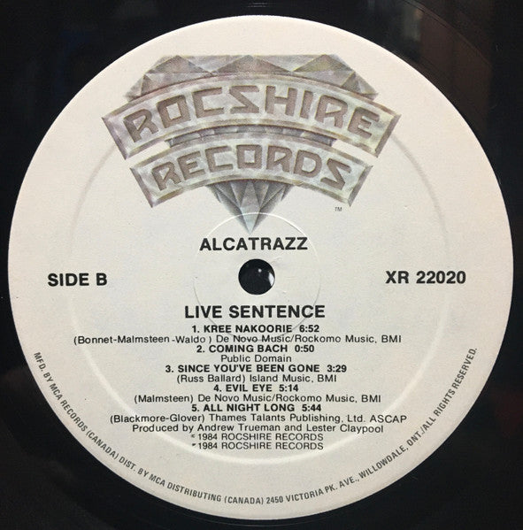 Alcatrazz : Live Sentence - No Parole From Rock 'n' Roll (LP, Album)