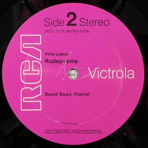 Heitor Villa-Lobos / Ferruccio Busoni - David Bean (3) : Rudepoêma / Six Elegies (LP)