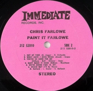 Chris Farlowe : Paint It Farlowe (LP, Album)