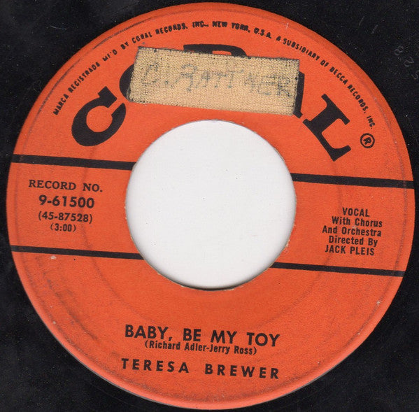 Teresa Brewer : So Doggone Lonely / Baby Be My Toy (7")