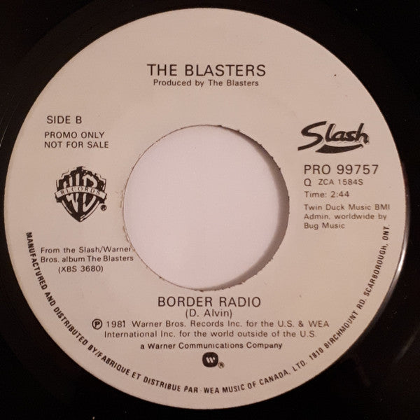 The Blasters : So Long Baby Goodbye (7", Single, Promo)