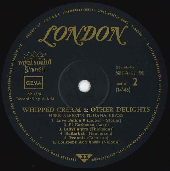 Herb Alpert's Tijuana Brass* : Whipped Cream & Other Delights (LP, Album)