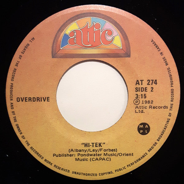 Overdrive (12) : Tekno Talk / Hi-Tek (7")