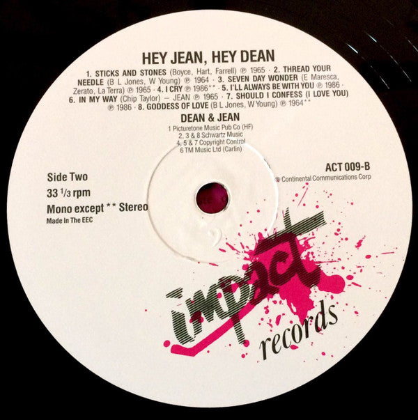 Dean & Jean : Hey Jean, Hey Dean - The Best Of Dean & Jean (LP, Comp)