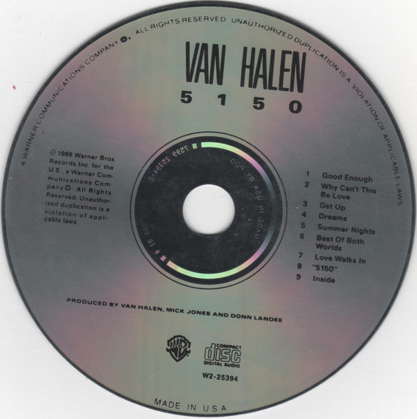 Van Halen : 5150 (CD, Album, Club, RE, PDO)
